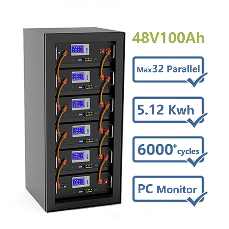 Блок батарей 12V 48V 100Ah фосфата иона лития систем LiFePO4 хранения солнечной энергии 5KW 10KW