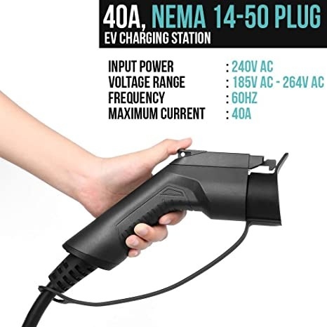 240V 9.6kW 40 станция заряжателя портативной машинки EV уровня 2 Amp со штепсельной вилкой